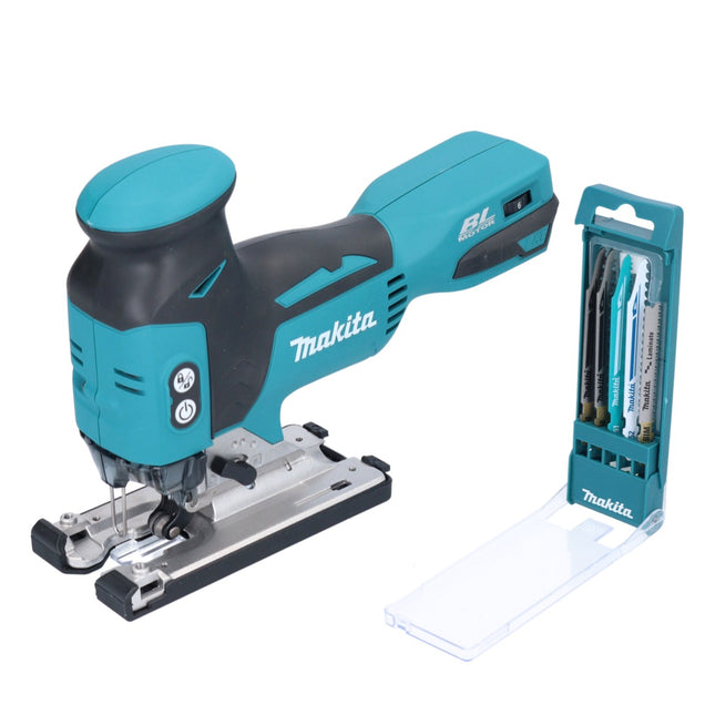 Makita DJV 181 Z Sierra de calar sin cable 18 V sin escobillas + juego de 5 hojas de sierra de calar - sin batería, sin cargador