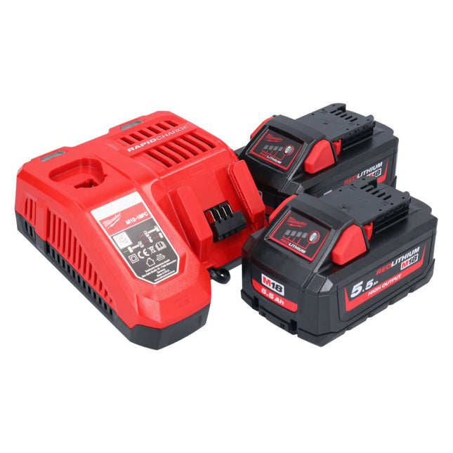 Milwaukee M18 NRG-552 Battery Starter Set High Output 18 V + 2x batteria 5,5 Ah ( 2x 4932464712 ) + caricatore M12-18 FC ( 4932451079 )