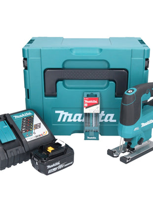 Makita DJV 184 RF1J Akku Stichsäge 18 V Brushless + 1x Akku 3,0 Ah + Ladegerät + 5 tlg. Stichsägeblatt Set + Makpac - Toolbrothers