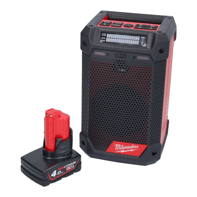 Milwaukee M12 RCDAB+-401 Cordless Radio charger DAB+ 12V + 1x Battery 4.0Ah - without charger