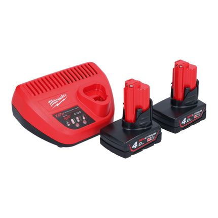 Milwaukee M12 RCDAB+-401 Cordless Radio charger DAB+ 12V + 2x Batteries 4.0Ah + Charger