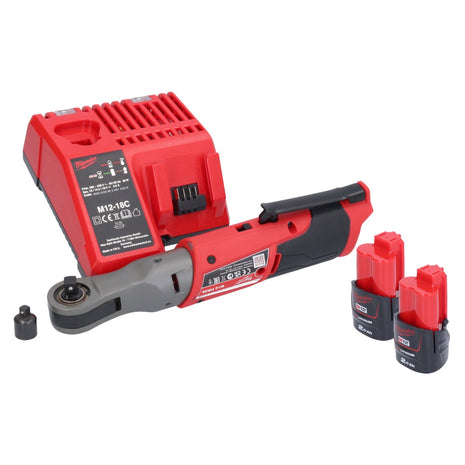 Milwaukee M12 FIR38-202 Grzechotka akumulatorowa 12 V 75 Nm 3/8" 1/4" + 2x akumulator 2,0 Ah + ładowarka