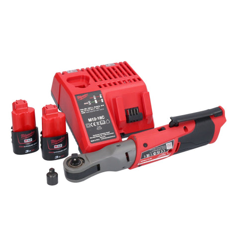 Milwaukee M12 FIR38-302 Grzechotka akumulatorowa 12 V 75 Nm 3/8" 1/4" + 2x akumulator 3,0 Ah + ładowarka