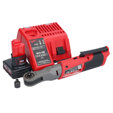 Milwaukee M12 FIR38-401 Grzechotka akumulatorowa 12 V 75 Nm 3/8" 1/4" + 1x akumulator 4,0 Ah + ładowarka