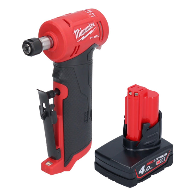 Milwaukee M12 FDGA-401 Amoladora recta angular 12 V 6 / 8 mm sin escobillas + 1x batería 4.0 Ah - sin cargador
