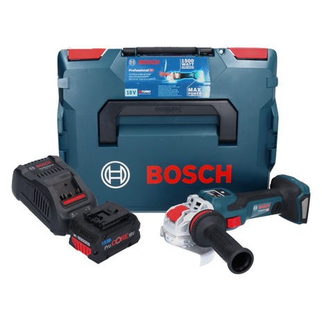 Bosch GWX 18V-15 SC Profesjonalna akumulatorowa szlifierka kątowa 18 V 125 mm BITURBO X-LOCK + 1x akumulator ProCORE 8,0 Ah + ładowarka + L-BOXX