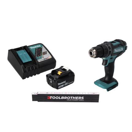 Toolbrothers folding rule + DHP 482 RF1 cordless impact drill 18 V 62 Nm + 1x rechargeable battery 3.0 Ah + charger
