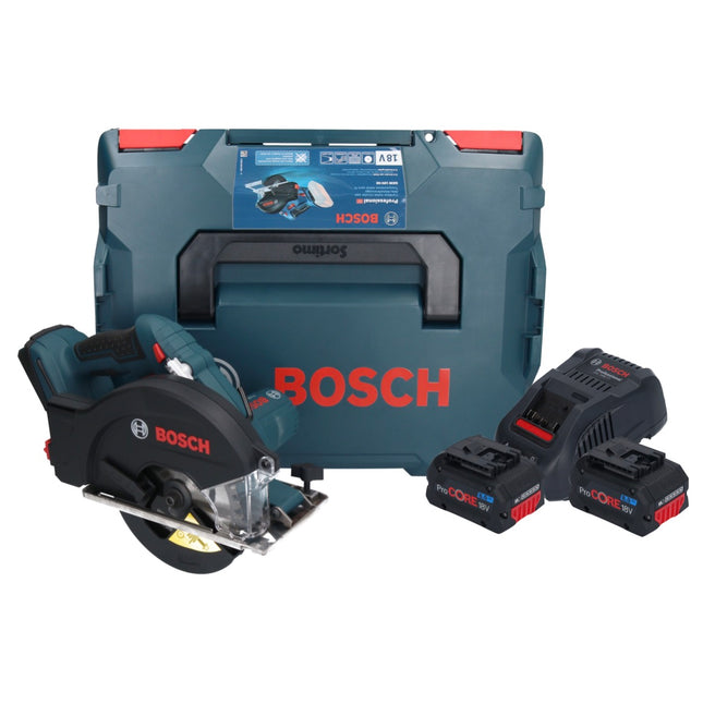 Bosch GKM 18V-50 Sierra circular profesional sin cable para metal 18 V 136 mm sin escobillas + 2x batería ProCORE 8,0 Ah + cargador + L-Boxx
