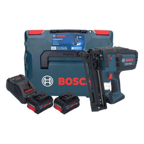 Bosch GNH 18V-64 M Professional Akku Nagler 18 V 64 mm + 2x ProCORE Akku 8,0 Ah + Ladegerät + L-BOXX