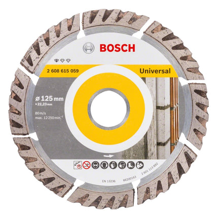 Bosch Standard per disco diamantato universale 125 x 22,23 mm 10 pezzi ( 2608615060 ) per calcestruzzo, acciaio-calcestruzzo, mattoni, calce e arenaria
