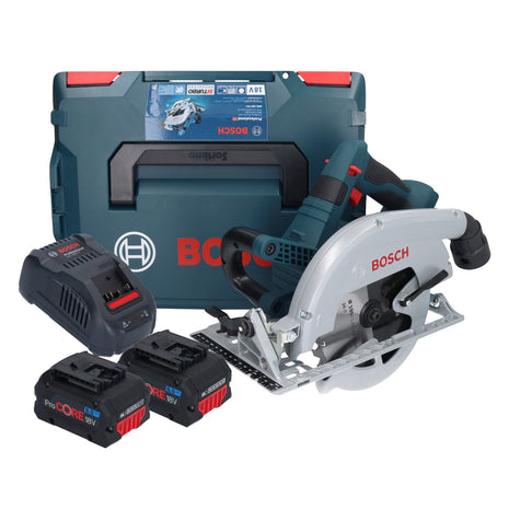 Bosch GKS 18V-70 L akumulatorowa pilarka tarczowa 18 V bezszczotkowa 190 mm BITURBO + 2x akumulator ProCORE 8,0 Ah + ładowarka + L-Boxx