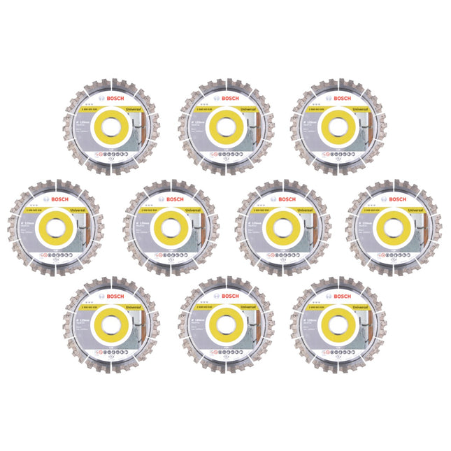 Bosch Diamant Trennscheibe Set 10x Best for Universal 125 x 22,23 mm ( 10x 2608603630 ) - Toolbrothers