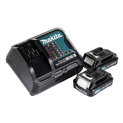 Set speciale a batteria Makita CLX 237 SAJ trapano a percussione a batteria DF 333 D + seghetto alternativo a batteria JV 101 D + 2x batteria ricaricabile 2,0 Ah + caricabatterie + Makpac