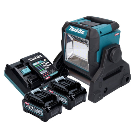 Makita ML003GD201 Projecteur de chantier LED à batterie 18 V / 40 V max 1100 lm + 2x batteries 2,5 Ah + chargeur