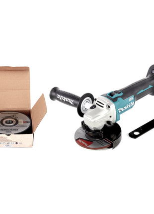 Makita DGA 506 Z Akku Winkelschleifer 18 V 125 mm Brushless Solo + Toolbrothers MANTIS Trennscheiben- Set - ohne Akku, ohne Ladegerät