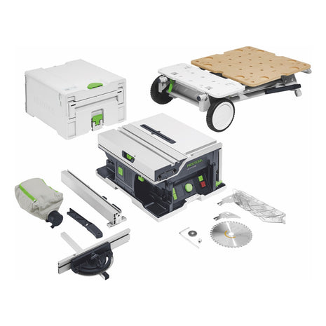 Festool CSC SYS 50 EBI-Basic set sierra de mesa a batería 36 V (2x 18 V) (577371) 168 mm sin escobillas + bastidor base - sin batería, sin cargador