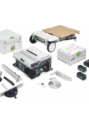 Festool CSC SYS 50 EBI-Set sega circolare a batteria 36 V ( 2x 18 V ) ( 577379 ) 168 mm brushless + base + 2x batteria 5,0 Ah + caricabatterie + systainer