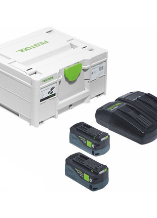 Festool CSC SYS 50 EBI-Set akumulatorowa pilarka tarczowa 36 V ( 2x 18 V ) ( 577379 ) 168 mm bezszczotkowa + podstawa + 2x akumulator 5,0 Ah + ładowarka + systainer