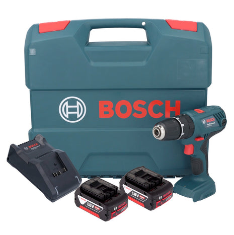 Perceuse à percussion sans fil Bosch GSB 18V-21 18 V 55 Nm + 2x batteries 4,0 Ah + chargeur + mallette en L