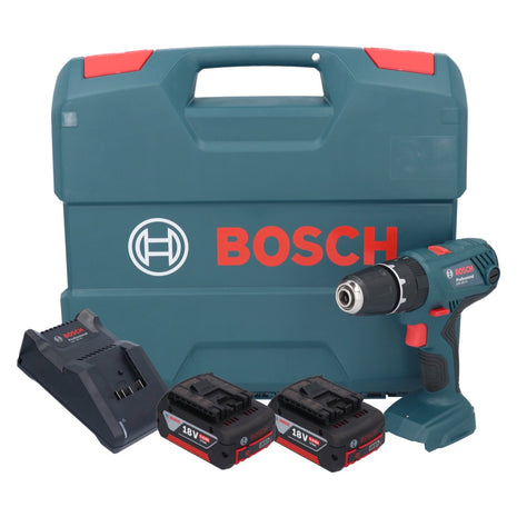 Taladro percutor inalámbrico Bosch GSB 18V-21 18 V 55 Nm + 2x baterías 5,0 Ah + cargador + maletín L