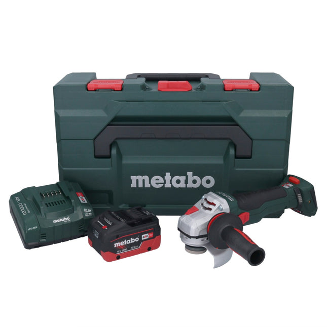 Smerigliatrice angolare a batteria Metabo WB 18 LTX BL 15-125 Quick 18 V 125 mm senza spazzole + 1x batteria ricaricabile 5,5 Ah + caricatore + metaBOX