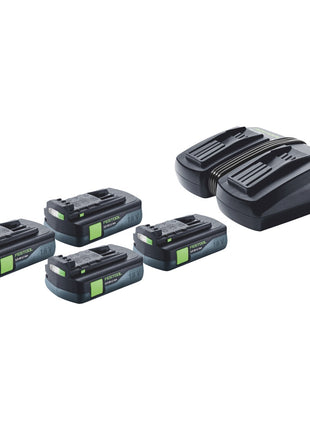 Festool Energie Set 4x BP 18 Li 3,0 C Akku 18 V 3,0 Ah / 3000 mAh Li-Ion ( 4x 577658 ) + TCL 6 DUO Doppel Ladegerät ( 577017 ) - Toolbrothers