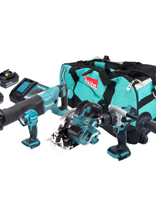 Kit combiné batterie Makita DLX 5085 TX1 18 V DHP 486 + DHS 661 + DJR 186 + DEADML 815 + 2x batteries 5,0 Ah + chargeur + sac