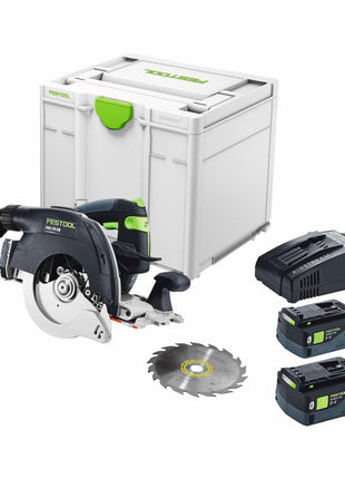 Festool HKC 55 5,0 EBI-Plus-SCA Akku Handkreissäge 18 V 160 mm Brushless ( 577678 ) + 2x Akku 5,0 Ah + Ladegerät + Systainer - Toolbrothers