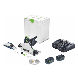 Festool TSC 55 5,0 KEBI-Plus/XL Akku Tauchsäge 18 V / 36 V ( 2x 18 V ) 160 mm ( 577342 ) Brushless + 2x Akku 5,0 Ah + Doppelladegerät + Systainer