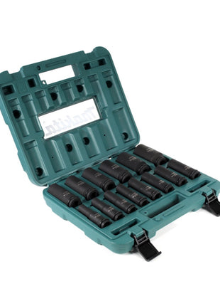 Makita Jeu de douilles 10 - 32 mm 1/2'' 14 pcs. + coffret ( E-16586 ) pour clé à chocs - successeur de B-52308