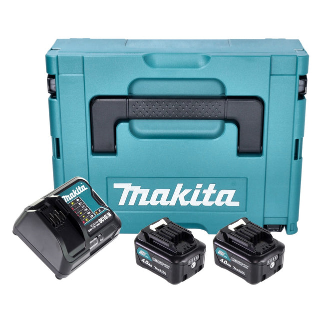 Kit de alimentación Makita (197641-2) 2 baterías BL 1041 B de 12 V máx. 4,0 Ah CXT + cargador DC 10 SB + Makpac