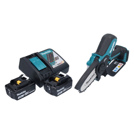 Makita DUC 101 RF Trononneuse d'elagage sans fil 18 V 10 cm Brushless + 2x batterie 3,0 Ah + kit chargeur