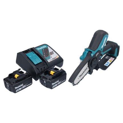 Recortadora sin cable Makita DUC 101 RM 18 V 10 cm sin escobillas + 2 baterías de 4,0 Ah + kit cargador