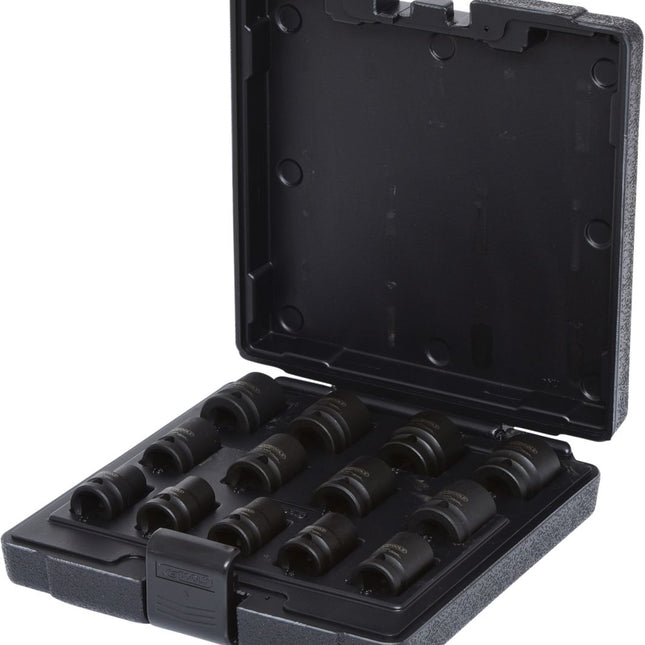 KS TOOLS 1/2" 12-kant-Kraft-Stecknuss-Satz, kurz, 13-tlg ( 515.0900 )