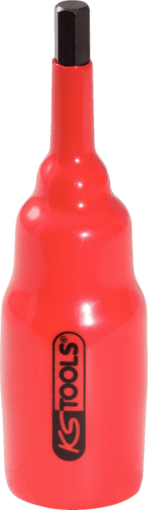 KS TOOLS Llave de vaso con punta de 1/2' y aislamiento protector para tornillos con encastre hexagonal, 12 mm, largo 95 mm ( 117.1156 )
