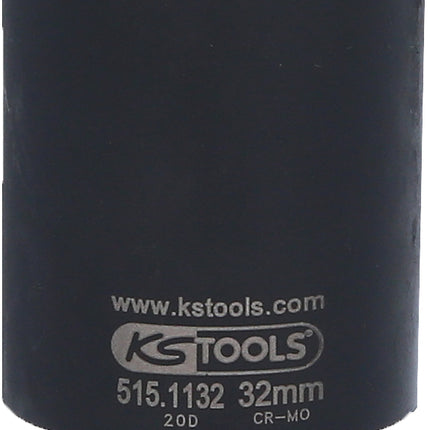 KS TOOLS 1/2" Sechskant-Kraft-Stecknuss, lang, 32mm ( 515.1132 ) - Toolbrothers