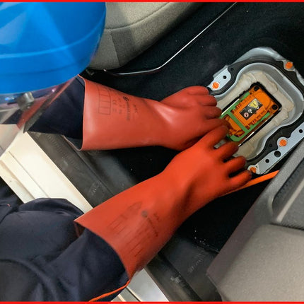 KS TOOLS Gant de protection pour électricien à protection mécanique, taille 11, classe 00, rouge ( 117.0067 )