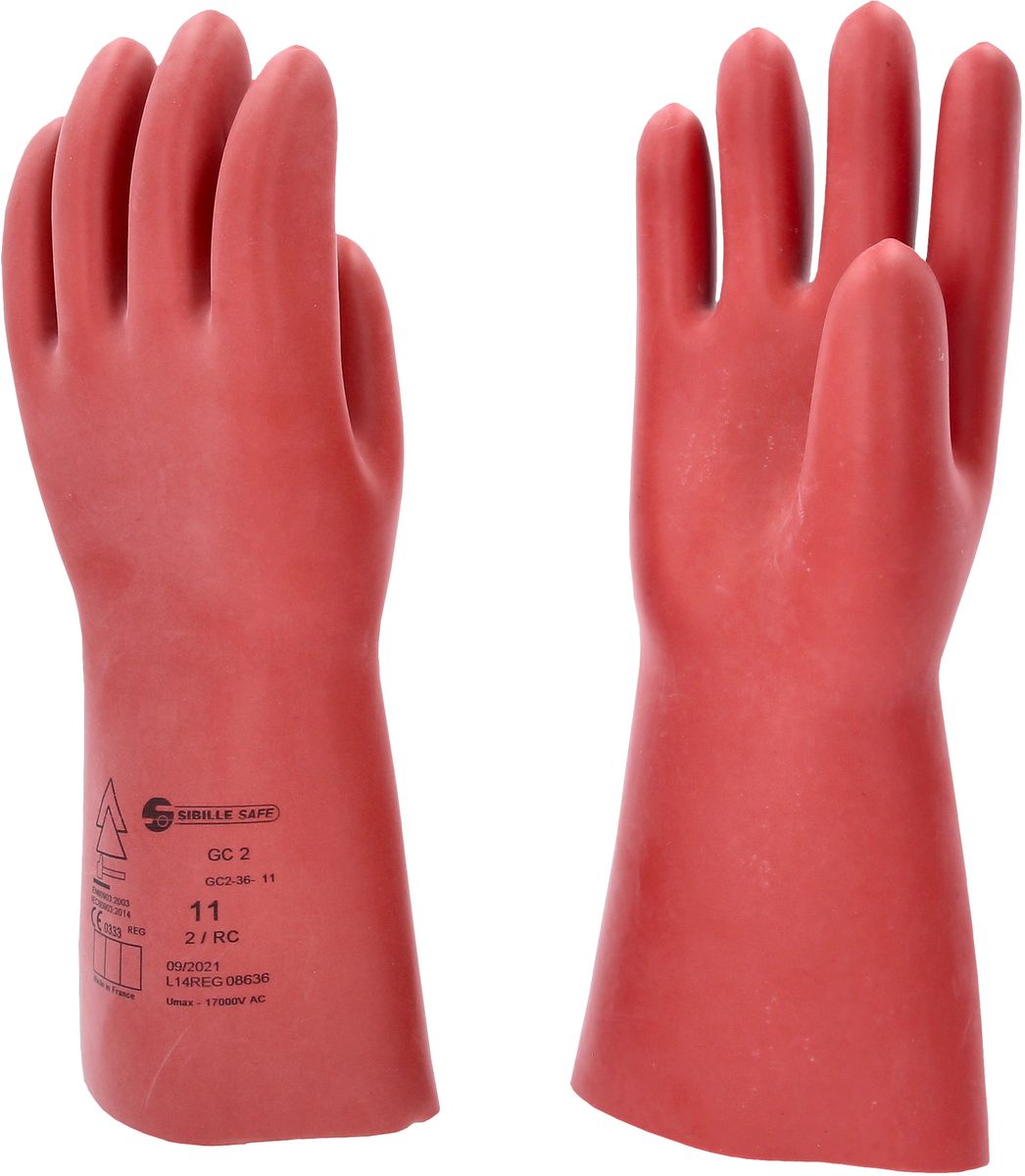 KS TOOLS Elektriker-Schutzhandschuh mit mechanischem Schutz, Größe 11, Klasse 2, rot ( 117.0076 )