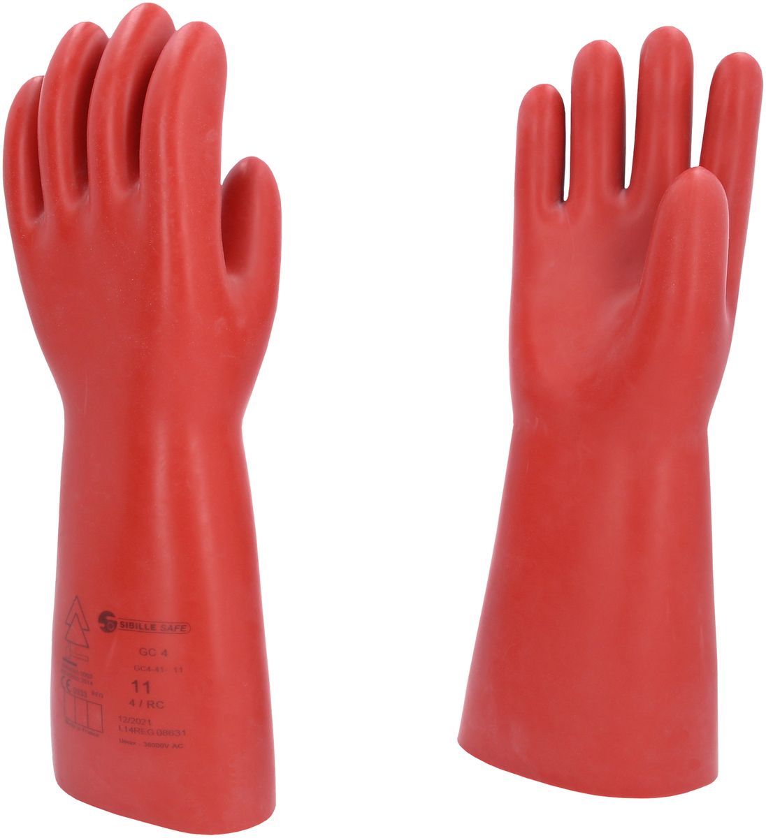 KS TOOLS Elektriker-Schutzhandschuh mit mechanischem Schutz, Größe 11, Klasse 4, rot ( 117.0082 )
