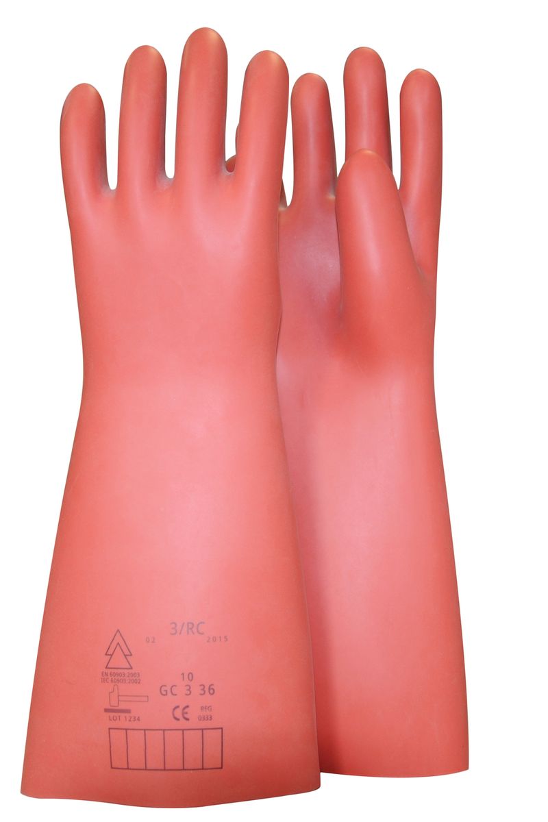 KS TOOLS Elektriker-Schutzhandschuh mit mechanischen und thermischen Schutz, Größe 11, Klasse 1, rot ( 117.0091 )
