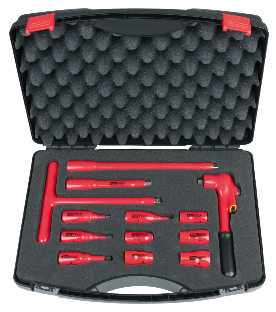 KS TOOLS 3/8" Steckschlüssel-Satz mit isolierten Werkzeugen, 13-tlg ( 117.1886 )