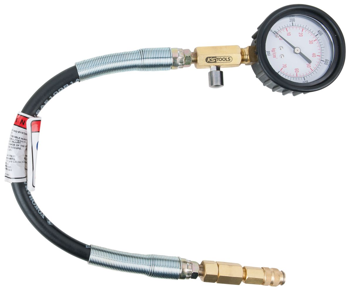 KS TOOLS Manometer mit Schlauch, 0-1000 psi, Ø 70 mm ( 150.3661 )