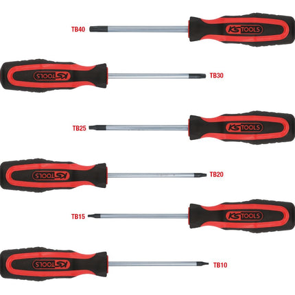 KS TOOLS ERGOTORQUEplus Schraubendreher-Satz, 6-tlg, Torx mit Bohrung ( 159.0040 ) - Toolbrothers