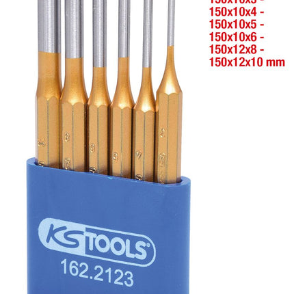 KS TOOLS Splintentreiber-Satz, 6-tlg  Ø3-4-5-6-8-10mm ( 162.2123 ) - Toolbrothers