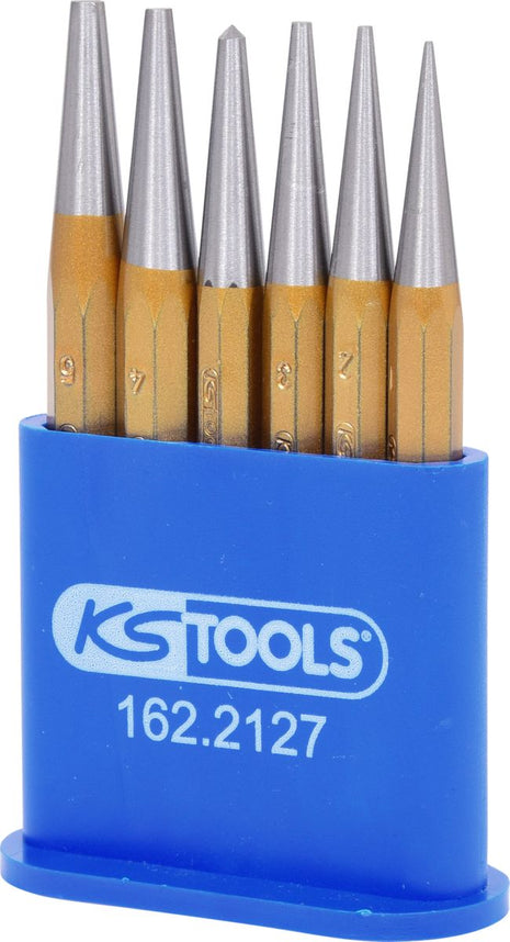 KS TOOLS Juego de punzones, 6 piezas en soporte de plástico (162.2127)