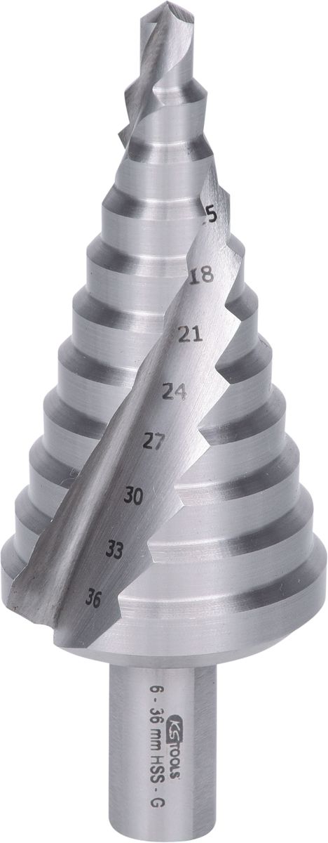 KS TOOLS Broca escalonada HSS,Ø 6-36mm, 11 niveles ( 330.2318 )