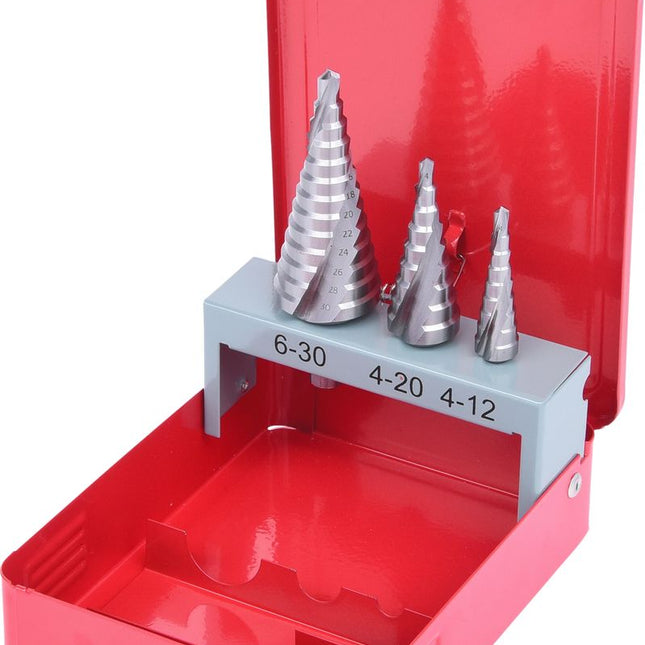 KS TOOLS HSS Stufenbohrer-Satz, Stahlblechkassette 3-tlg ( 330.2403 ) - Toolbrothers