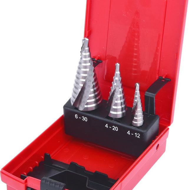 KS TOOLS HSS Co 5 Stufenbohrer-Satz, Kunststoffkassette 3-tlg ( 330.2414 ) - Toolbrothers