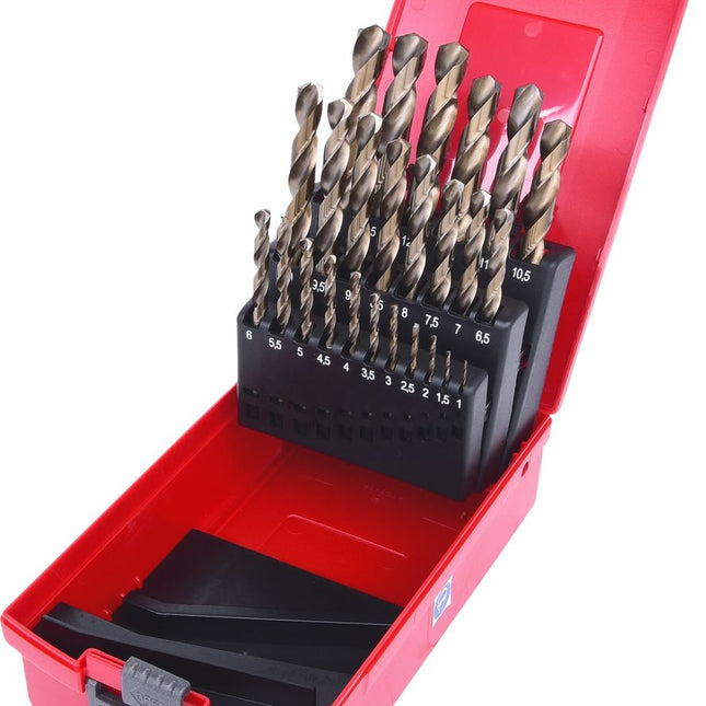 KS TOOLS HSS-G Co 5 Spiralbohrer-Satz, Kunststoffkassette, 25-tlg, 1-13mm ( 330.3623 ) - Toolbrothers