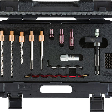 KS TOOLS Injektor-Spannschrauben-Ausbohr-Satz, 22-tlg ( 405.0050 ) - Toolbrothers